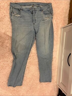 American Eagle Outfitters Light Blue Distressed Ankle Jeans